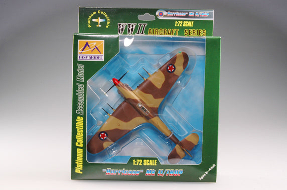 1/72 scale prebuilt Hurricane fighter plastic collectible aircraft model 37268