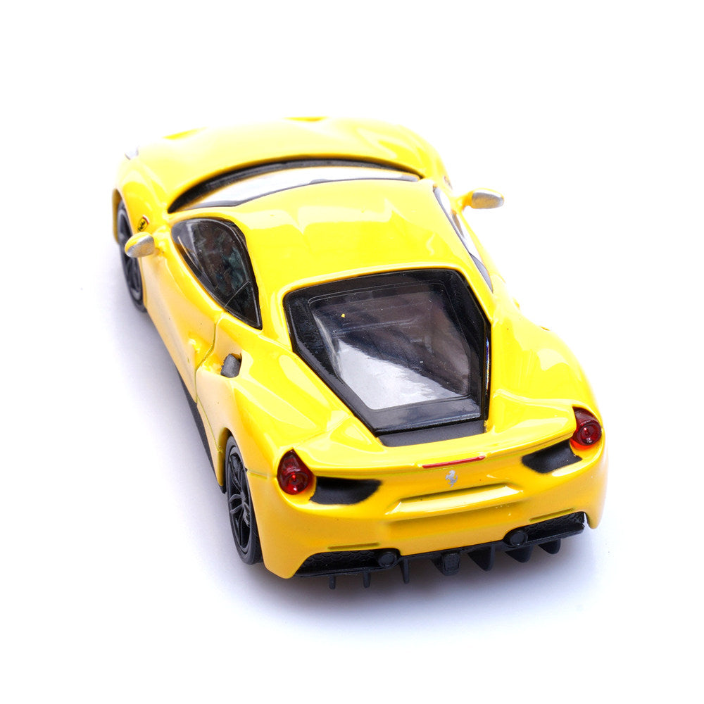 Ferrari 488 GTB (Yellow) 1/64 Scale Diecast Metal Sports Car Collectible Model