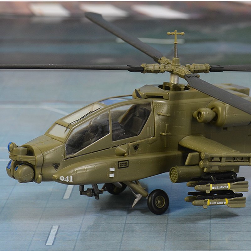 1/72 scale prebuilt AH-64 Apache model helicopter