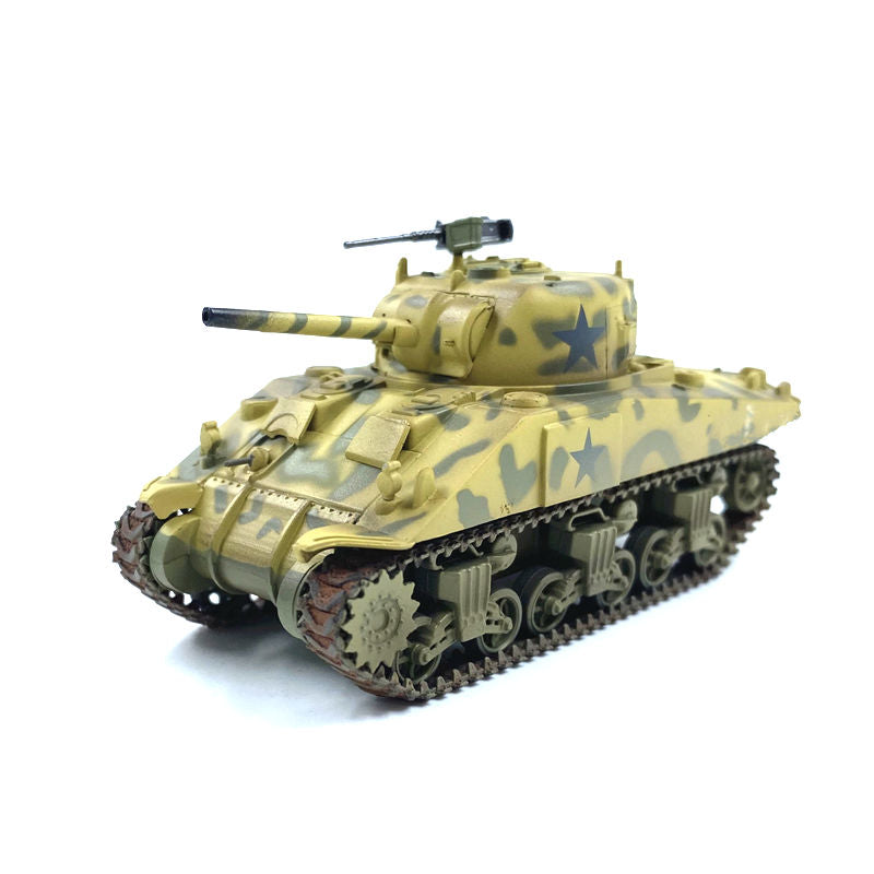 WWII US medium tank M4 Sherman pre-built 1/72 scale plastic collectibl –  old boy hobby