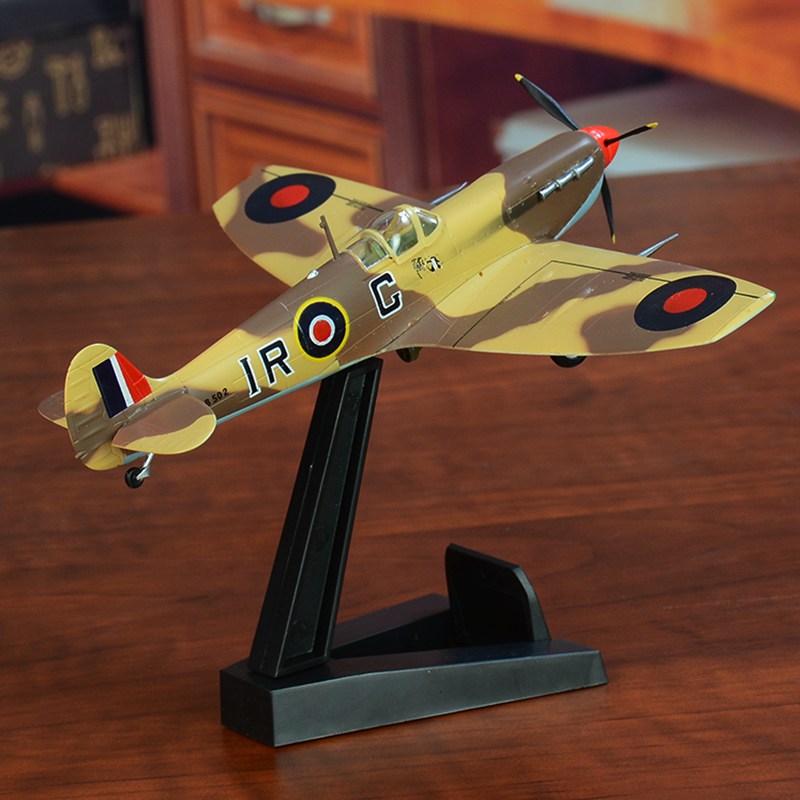 1/72 scale plastic model aircraft Spitfire ready to display