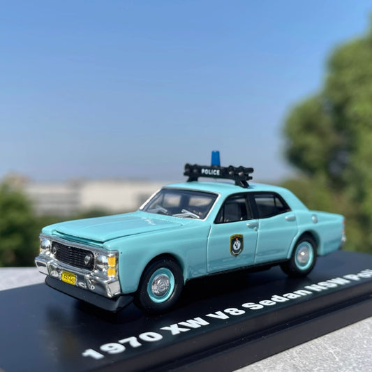 1/64 Scale 1970 Ford Falcon Sedan Australia NSW Police Car Diecast Model