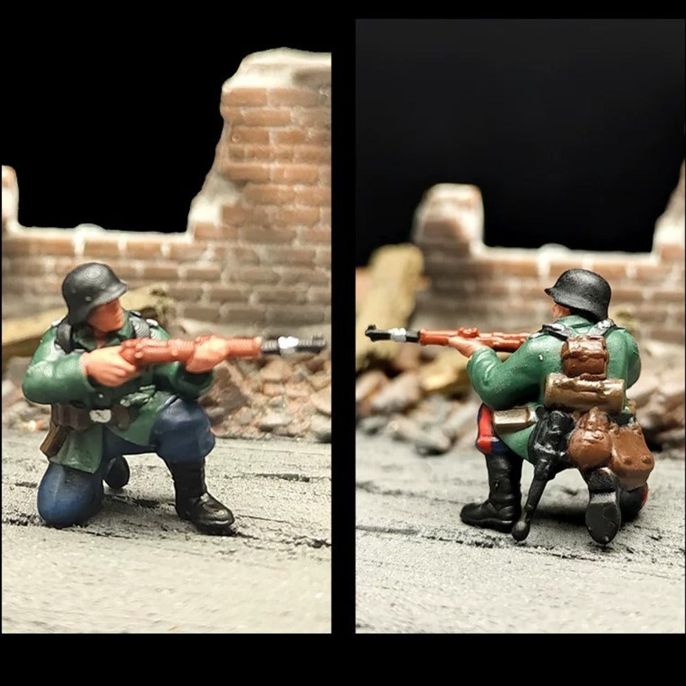 1/72 Scale WWII German Soldiers Painted Figures Set for Model Dioramas