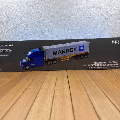 1/50 Scale Freightliner Cascadia Truck with Sea Container Diecast Model