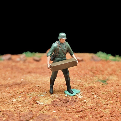 1/72 Scale WWII Soldiers Painted Figures Set for Model Dioramas