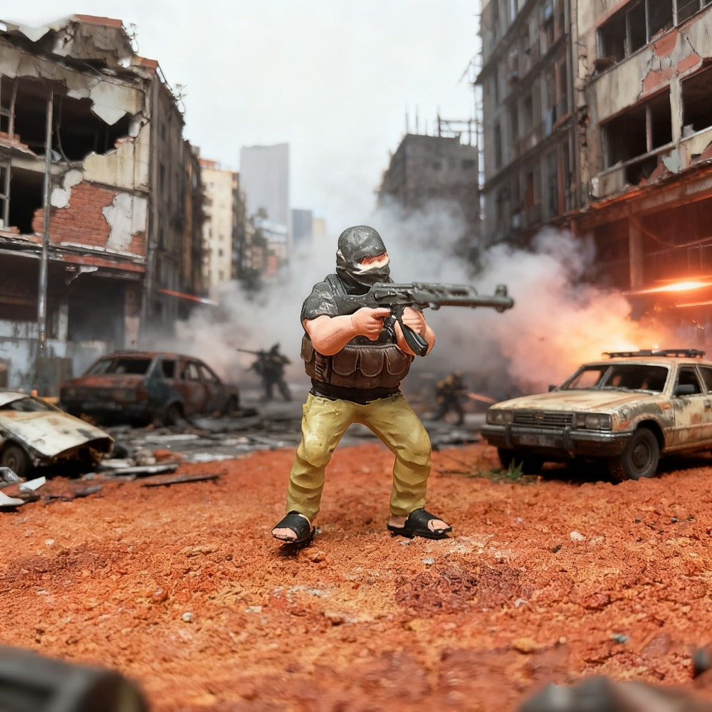 1/72 Scale Terrorist Soldiers Painted Figures for Model Dioramas