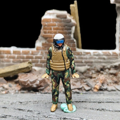 1/72 Scale M1 Abrams Tank Crew Soldiers Painted Figures for Model Dioramas