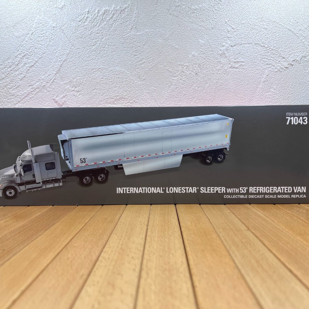 1/50 Scale International LoneStar Sleeper Cab Truck with 53' Refrigerated Van Diecast Model