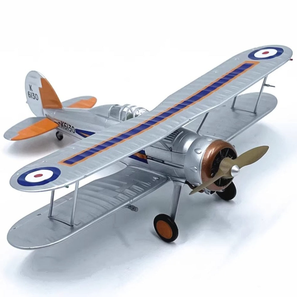 Gloster Gladiator Mk I biplane fighter pre-built 1/72 scale plastic collectible WWII RAF aircraft model