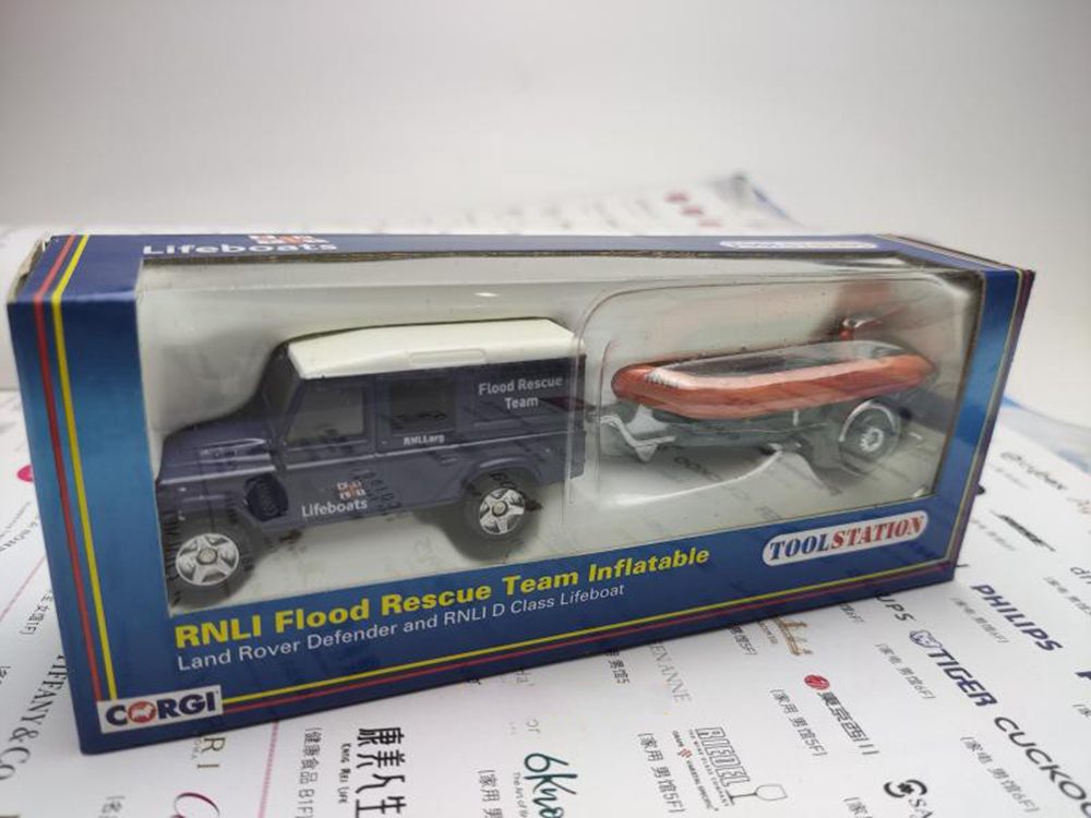 1/83 Scale RNLI Flood Rescue Team Land Rover Defender and D Class Life ...