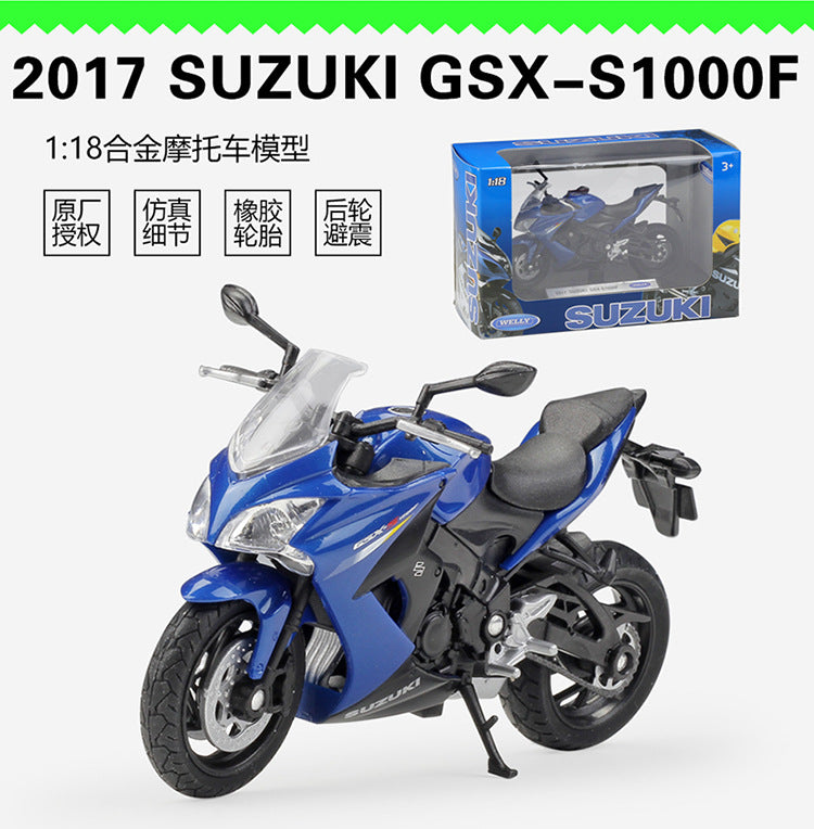 1/18 Scale Suzuki GSX-S1000F Motorcycle Diecast Model