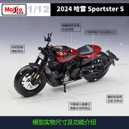 1/12 Scale 2024 Harley-Davidson Sportster S Diecast Model Motorcycle