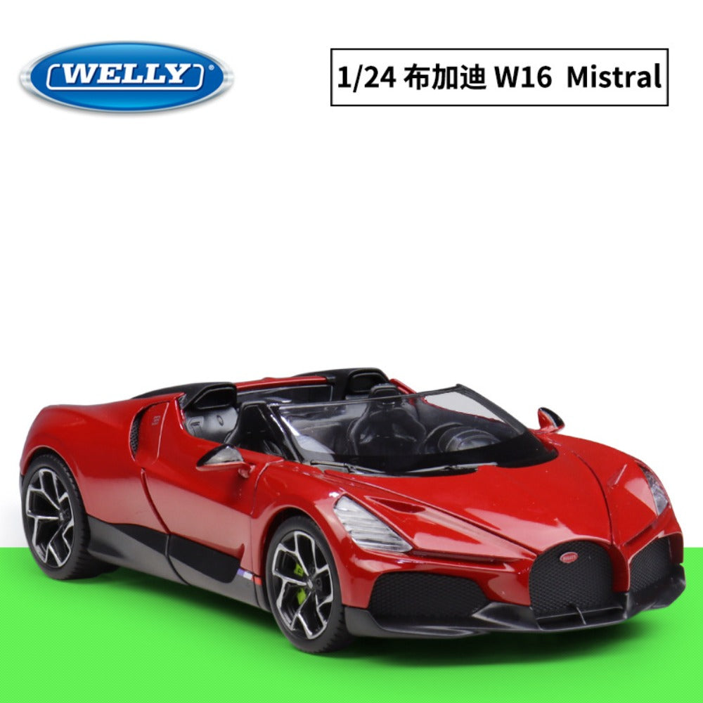 1/24 Scale Bugatti W16 Mistral Sports Car Diecast Model