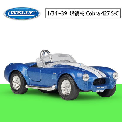 1/36 Scale 1965 Shelby Cobra 427 Sports Car Diecast Model Pull Back Toy