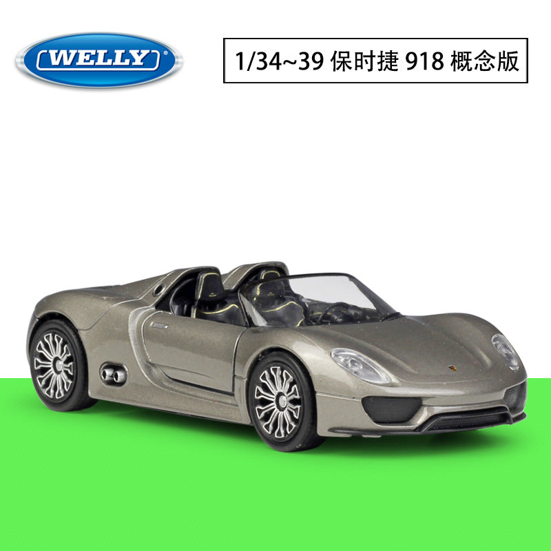 1/36 Scale Porsche 918 Spyder Concept Sports Car Diecast Model Pull Back Toy
