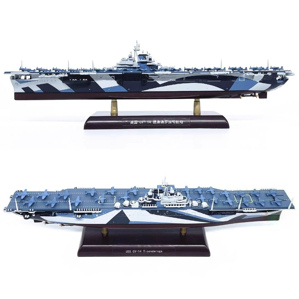 1/1000 Scale USS Ticonderoga CV-14 Aircraft Carrier WWII US Navy Diecast Model Ship