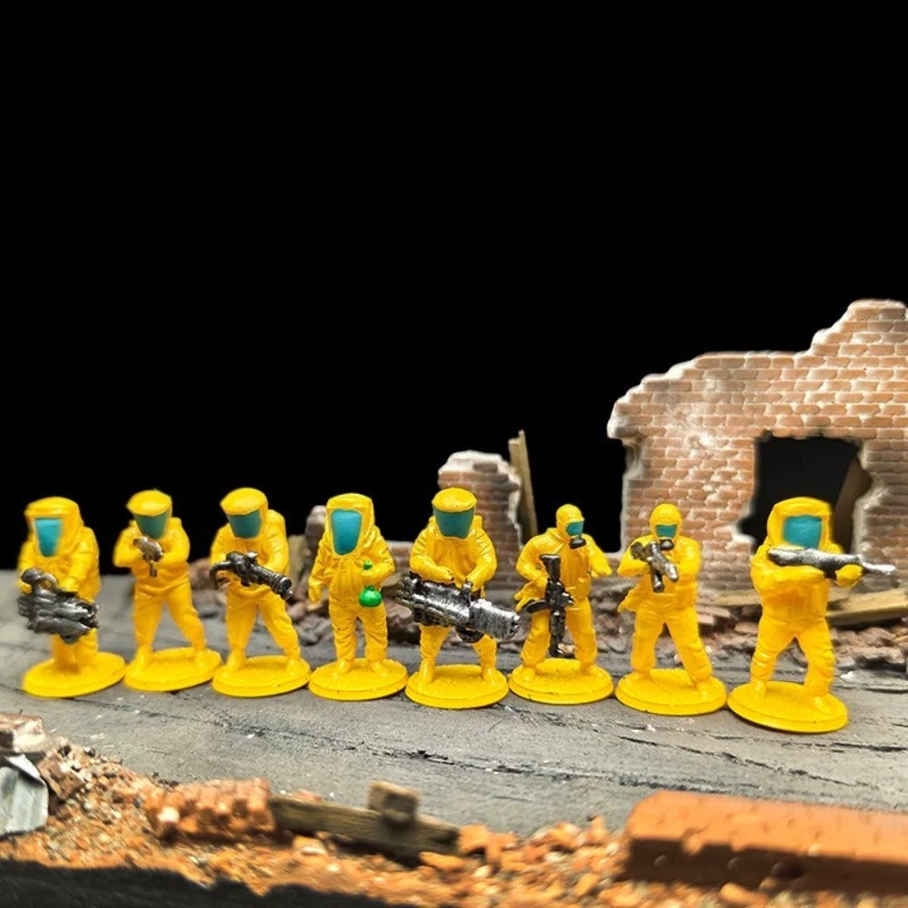 1/72 Scale Biochemical Soldiers Painted Figures for Model Dioramas