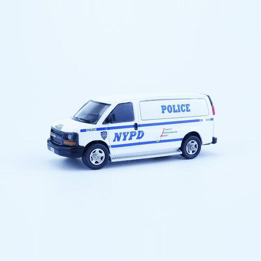 1/64 Scale Chevrolet Express NYPD Police Van Diecast Model Car
