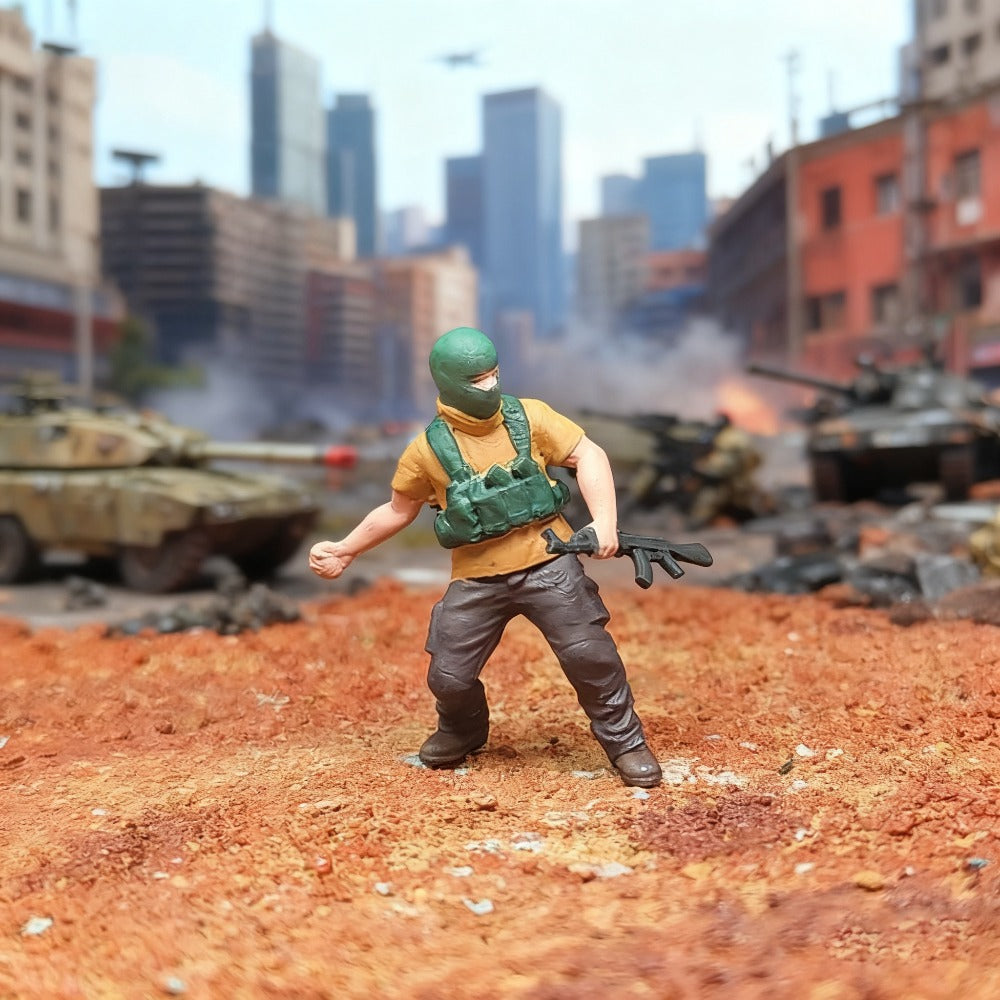1/72 Scale Terrorist Soldiers Painted Figures for Model Dioramas