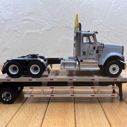 1/50 Scale International HX520 Tandem Tractor with 53' Flat Bed Truck Diecast Model