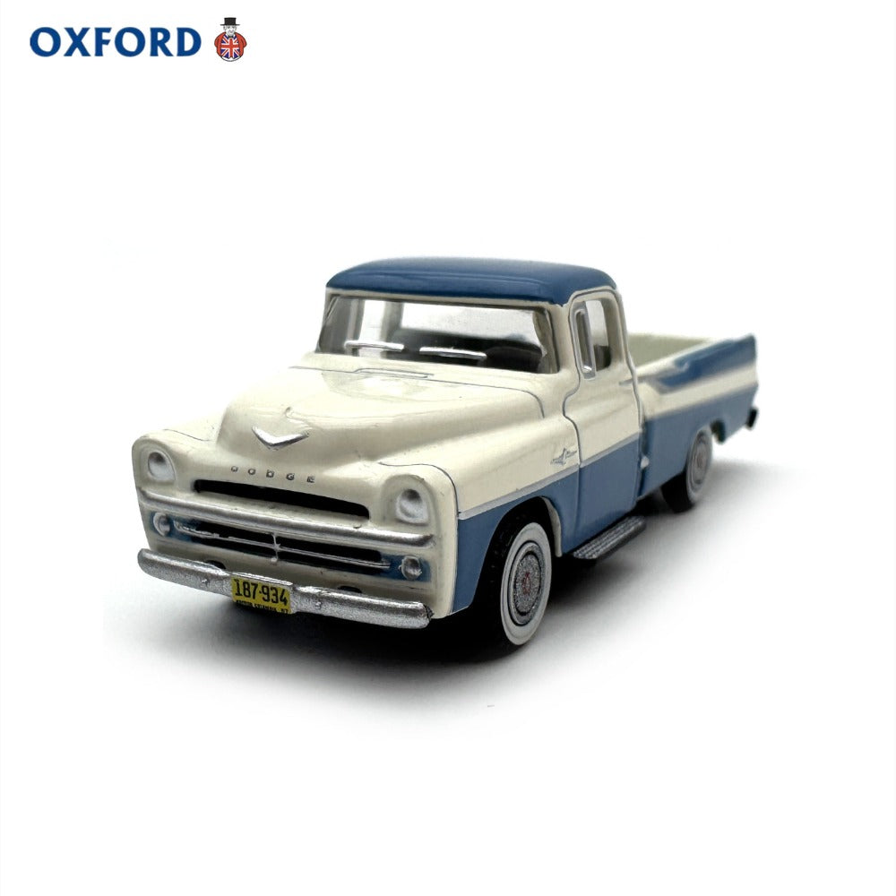 1/87 Scale 1957 Dodge D100 Sweptside Pickup Truck Blue Diecast Model Car