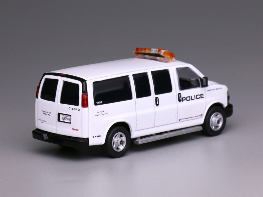 1/64 Scale GMC Savana LA Airport Police Van Diecast Model Car