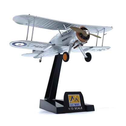 Gloster Gladiator biplane fighter SS.37 aircraft pre-built 1/72 scale collectible plastic military airplane model