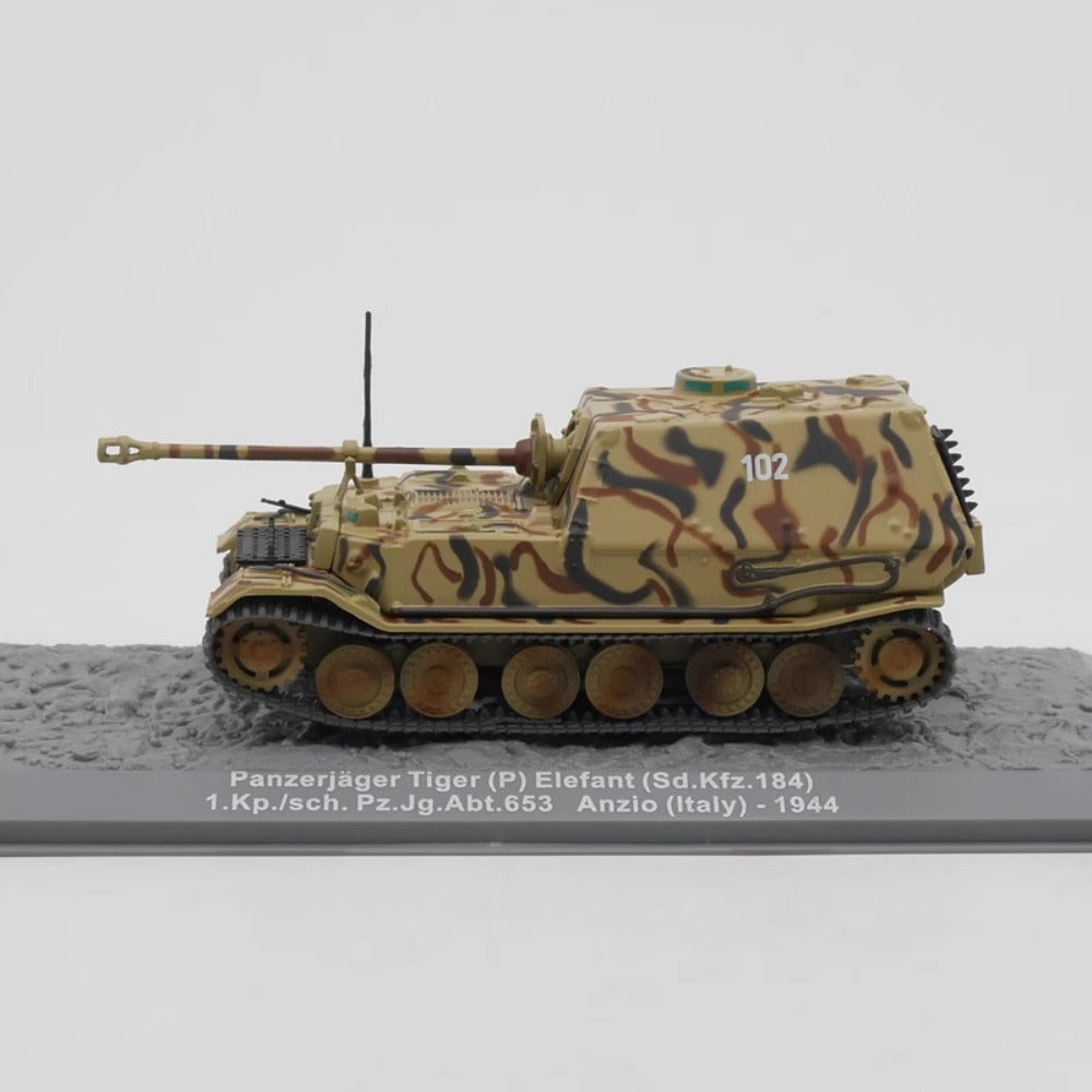 1/72 Scale 1944 Elefant WWII German Heavy Tank Destroyer Panzerjäger Tiger (P) Sd.Kfz. 184 Diecast Model
