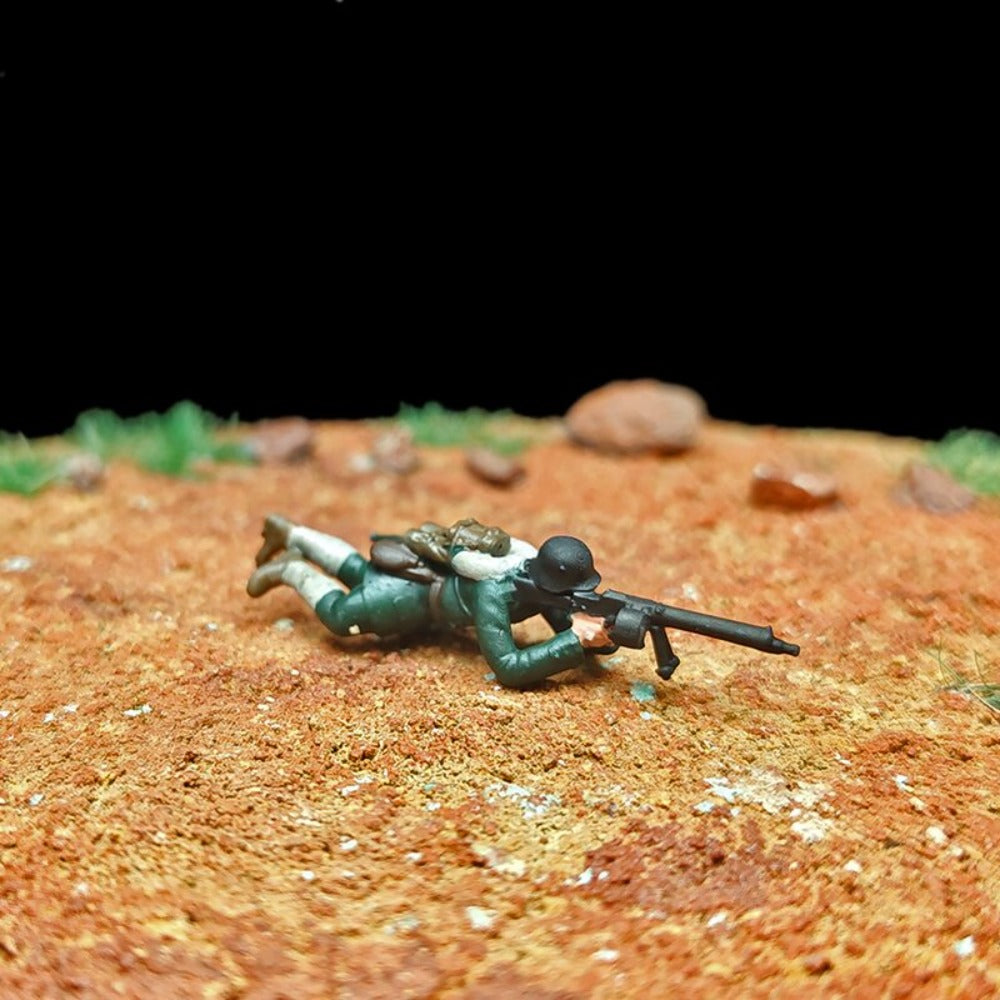 1/72 Scale WWII Army Soldiers Painted Figurines for Model Dioramas