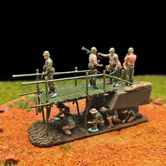 1/72 Scale Vietnam War Soldiers Painted Figures for Model Dioramas
