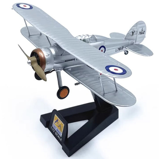 Gloster Gladiator biplane fighter SS.37 aircraft pre-built 1/72 scale collectible plastic military airplane model