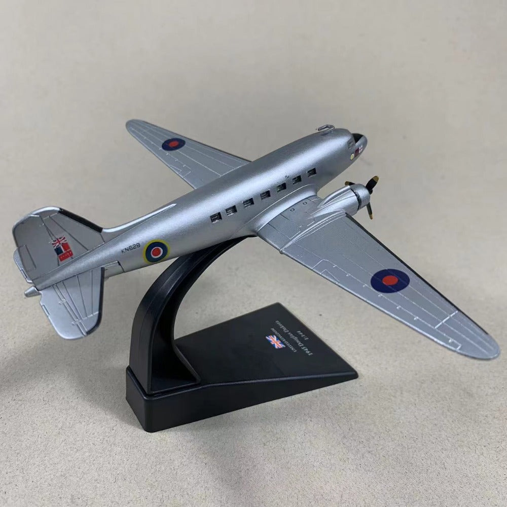 1/144 Scale 1945 Douglas C-47 Skytrain RAF Dakota WWII British Military Transport Aircraft Diecast Model