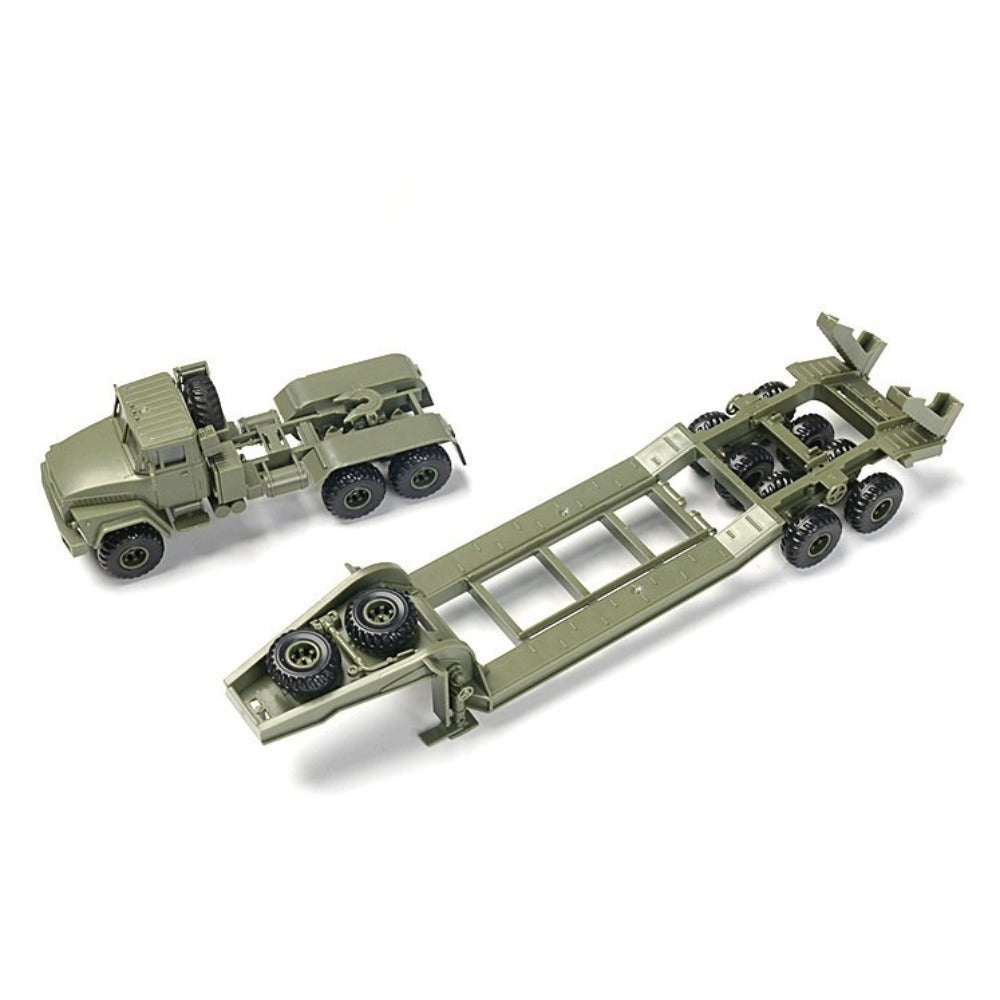 1/72 Scale Russian KrAZ-260B Military Tractor with ChMZAP-5247G Semitrailer Tank Transporter Pre-built Plastic Collectible Model