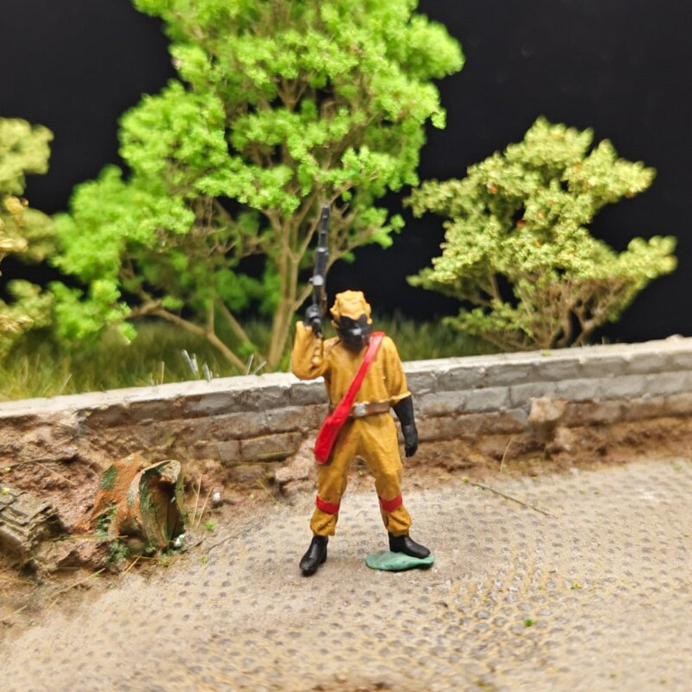 1/72 Scale Biochemical Soldiers Painted Figurines for Model Dioramas