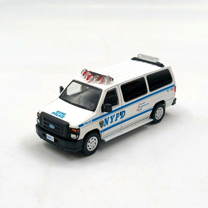 1/64 Scale Ford E-Series Econoline E-350 Van NYPD Diecast Model Car