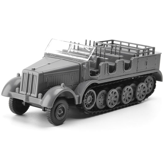 1/72 Scale Sd.Kfz. 7 WWII German Half-Tracked Artillery Tractor Military Vehicle Pre-built Plastic Collectible Model