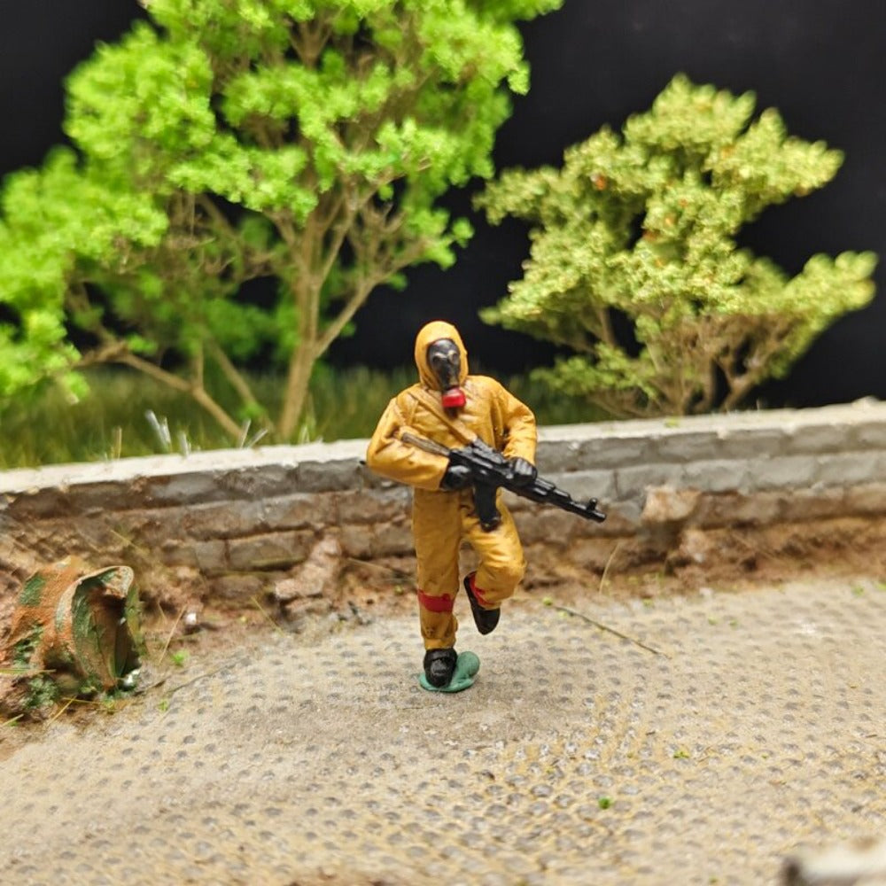1/72 Scale Biochemical Soldiers Painted Figurines for Model Dioramas