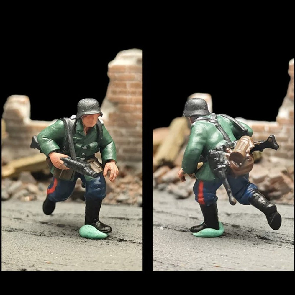 1/72 Scale WWII German Soldiers Painted Figures Set for Model Dioramas