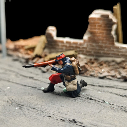 1/72 Scale 1914 WWI French Soldiers Painted Figures for Model Dioramas