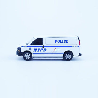 1/64 Scale Chevrolet Express NYPD Police Van Diecast Model Car