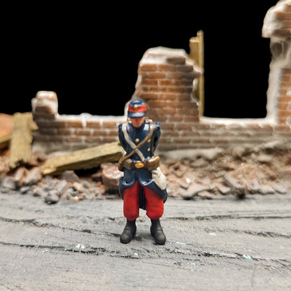 1/72 Scale 1914 WWI French Soldiers Painted Figures for Model Dioramas