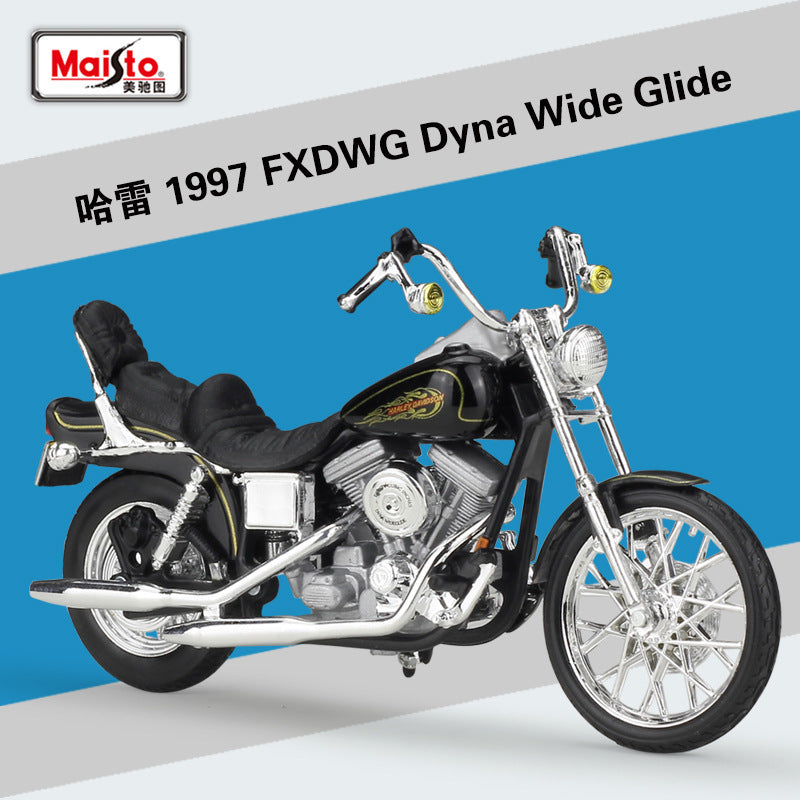 1 18 Scale Harley Davidson FXDWG Dyna Wide Glide Diecast Model Motorcycle old boy hobby