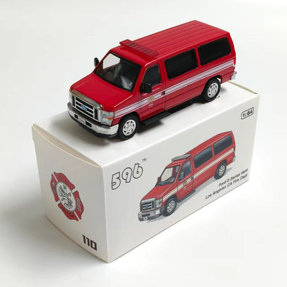 1/64 Scale Ford E-Series Los Angeles Fire Department Van Diecast Model Car
