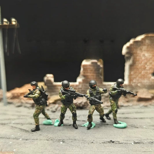 1/72 Scale Russian Special Forces Squad Soldiers Painted Figures for Model Dioramas