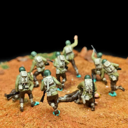 1/72 Scale WWII Landing Operation Soldiers Painted Figures for Model Dioramas