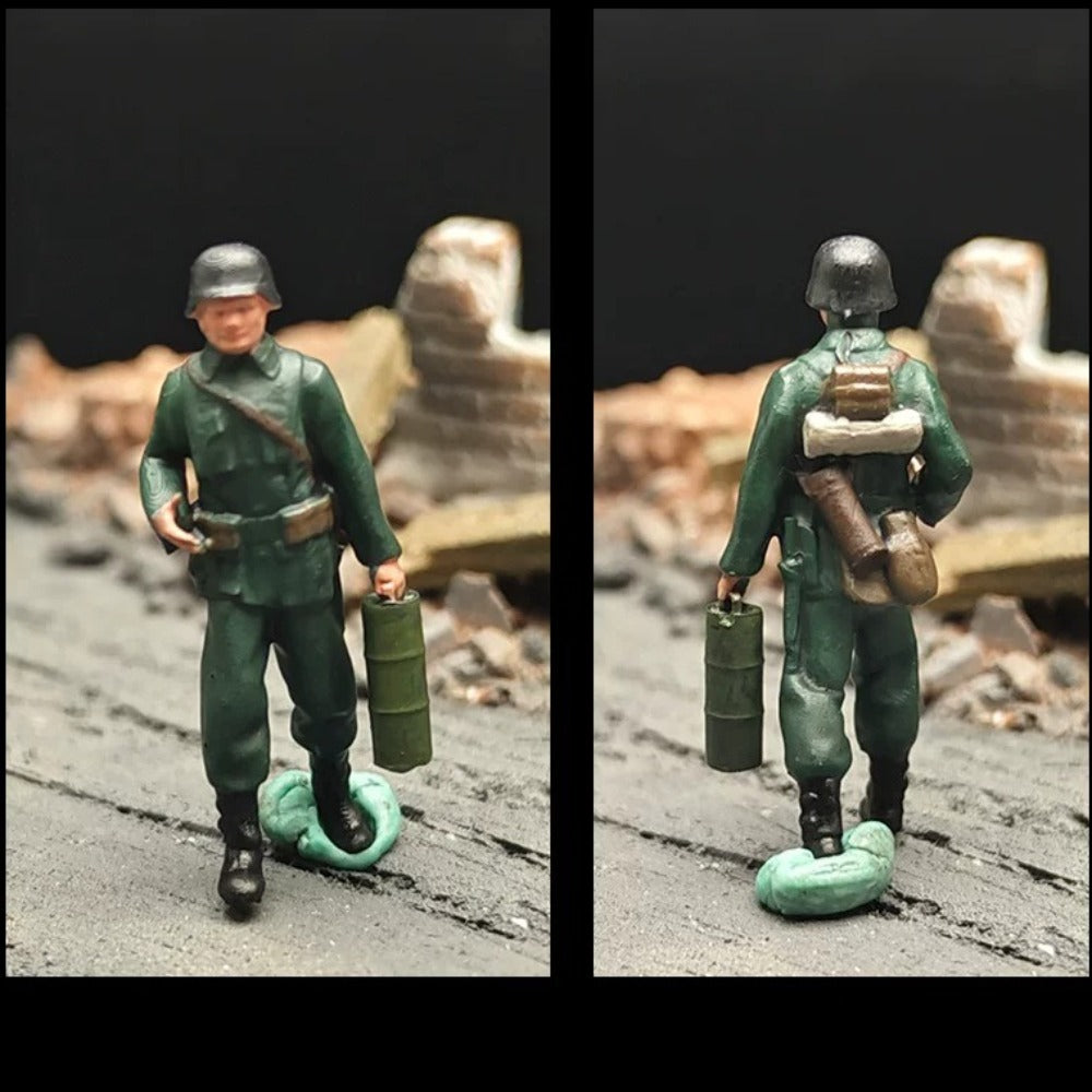 1/72 Scale WWII German Artillery Soldiers Painted Figures for Model Dioramas