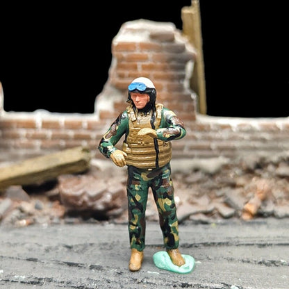 1/72 Scale M1 Abrams Tank Crew Soldiers Painted Figures for Model Dioramas