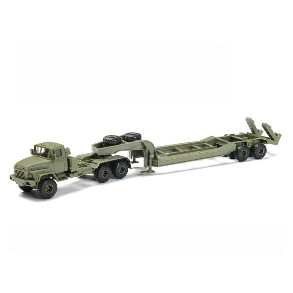 1/72 Scale Russian KrAZ-260B Military Tractor with ChMZAP-5247G Semitrailer Tank Transporter Pre-built Plastic Collectible Model