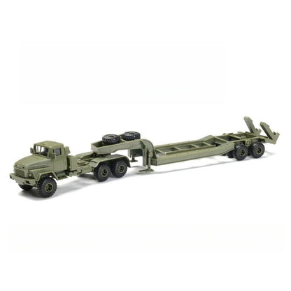 1/72 Scale Russian KrAZ-260B Military Tractor with ChMZAP-5247G Semitrailer Tank Transporter Pre-built Plastic Collectible Model