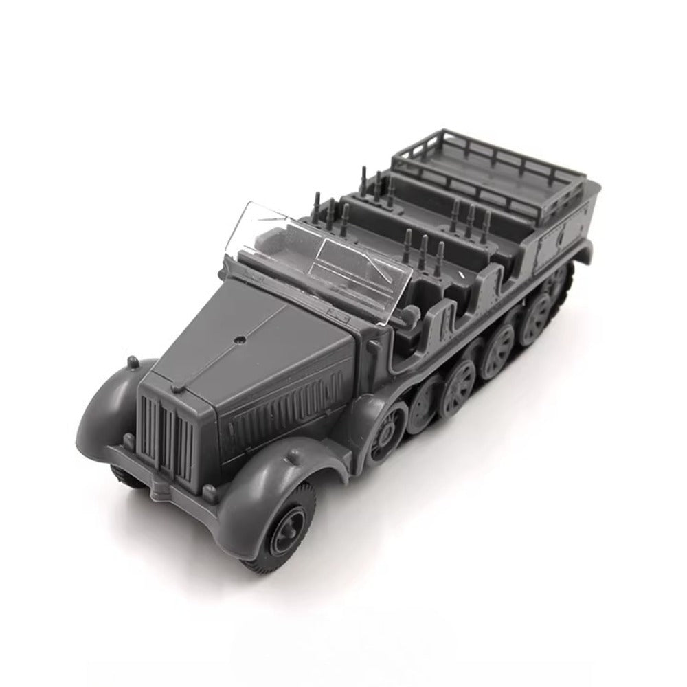 1/72 Scale Sd.Kfz. 7 WWII German Half-Tracked Artillery Tractor Military Vehicle Pre-built Plastic Collectible Model